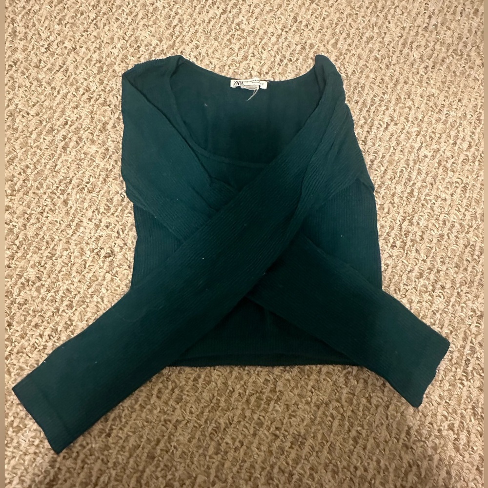 Zara Cropped Ribbed Longsleeve